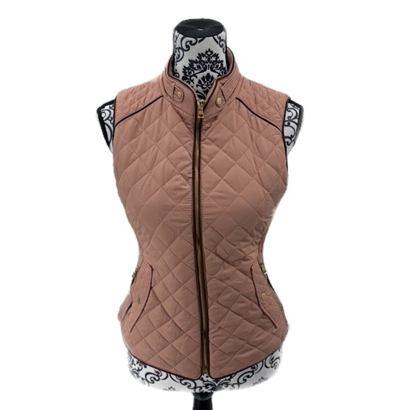 Love Tree Quilted Pink Vest with Gold Accents - Picture 2 of 13